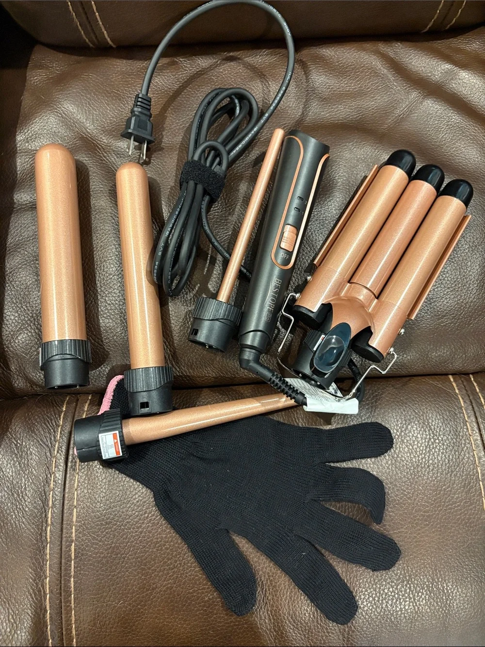 5-in-1 Curling Wand Set in Rose Gold